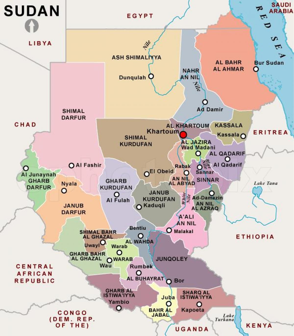 Мапа региона Судана